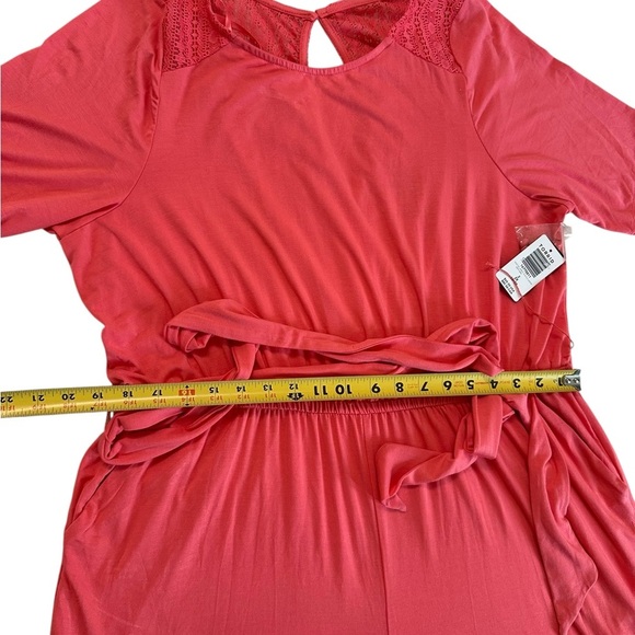 Torrid Coral Supersoft Elbow Sleeve Lace Shoulder Romper Size 2X 18/20 NWT - Picture 10 of 17
